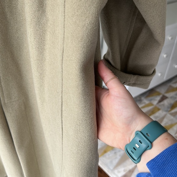 NWT Laude the Label Wool Trench Coat L / XL Women cream tan neutral - Picture 4 of 6